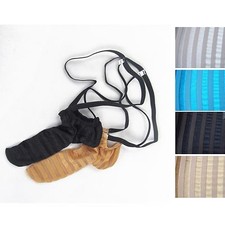 G5358 Willy Pouch Penis Sock String Thong Sleeve Shiny C-thru stripes