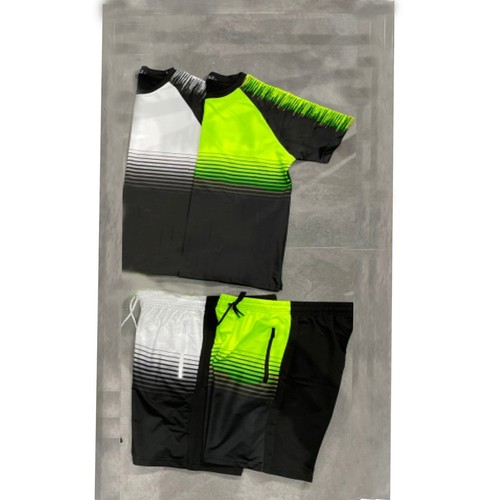 Completo sportivo da uomo Pantaloncini t-shirt Estivo Sport fitness jogging  Fluo | eBay