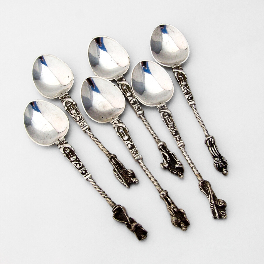 Dutch Figural Apostle Spoons Set 833 Standard Silver