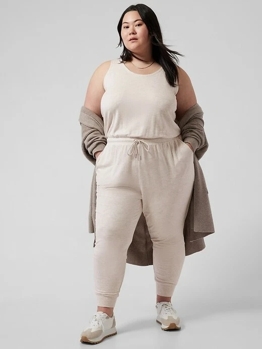 Athleta Women s Toasted Brown Heather Balance Jogger Jumpsuit
