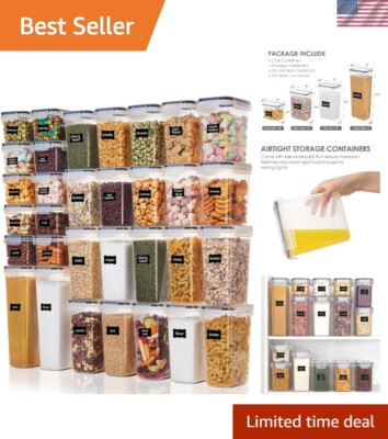 Airtight 32-Piece BPA-Free Food Storage Container Set for Kitchen Organization