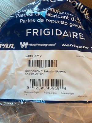 New Genuine OEM Electrolux Frigidaire Refrigerator Dairy Bin Cover 240337712