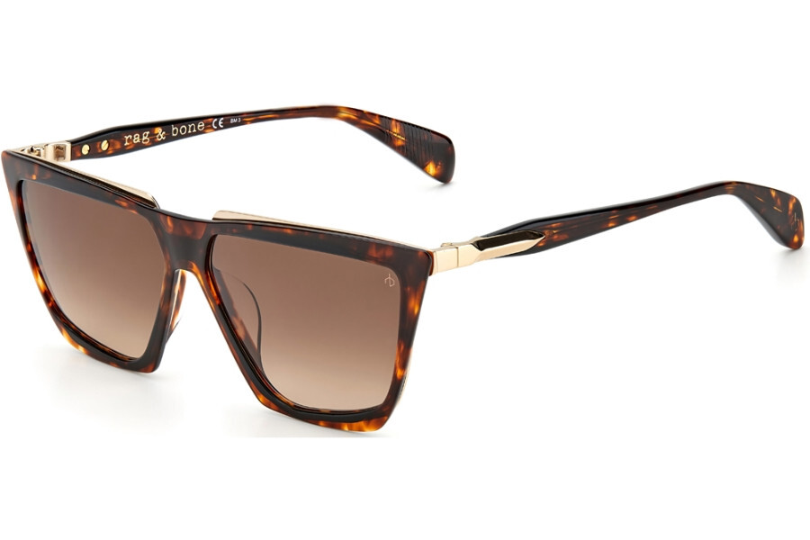 NWOT Rag & Bone RNB1049/G/S Browline Sunglasses Beige Havana Grey Gradient Rag And Bone Grey Gradient Browline Ladies Sunglasses  main image 4