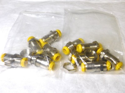 Parker Tube Bulkhead Union10mm OD M18x1 Thread Nickel Plated Brass Qty10 XWPB10 