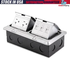 Floor Electrical Outlet Dual Pop Up Floor Outlet Box Multiple Sockets Ac 125v