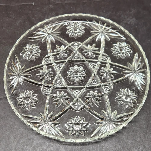 VTG Anchor Hocking “Star of David” Early American Prescut Plate Platter 11"  EUC