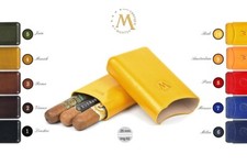 CIGAR CASE PORTASIGARI ASTUCCIO IN CUOIO 3 DOUBLE ROBUSTO MONTES UBRIQUE MZ653