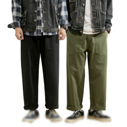 Straight Cargo Pants Loose Fit 