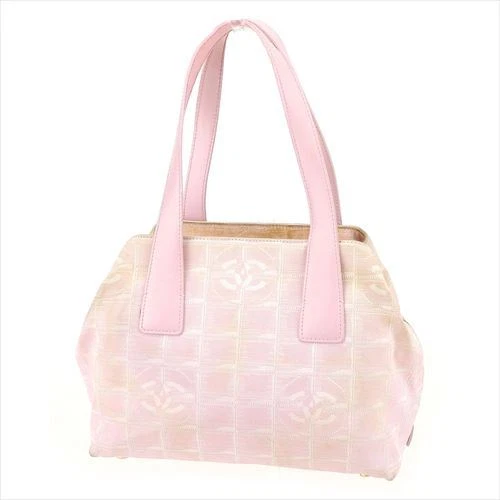 chanel pink canvas tote