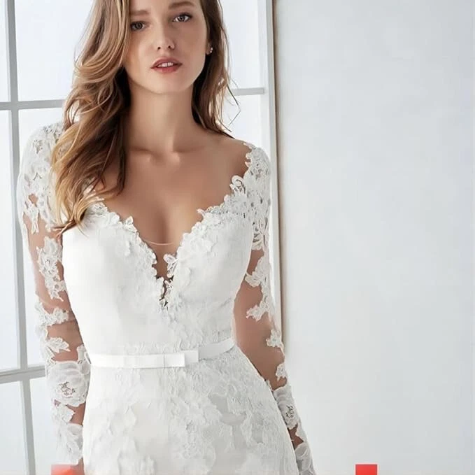 2024 Off-Shoulder A-Line Princess Bride's Ball Gown Lace Wedding Dress - Image 4 of 4