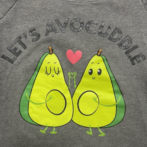 Stars And Sprinkle Let's Avocuddle Sweatshirt Cute Avocado With Heart Size L - Picture 2 of 5