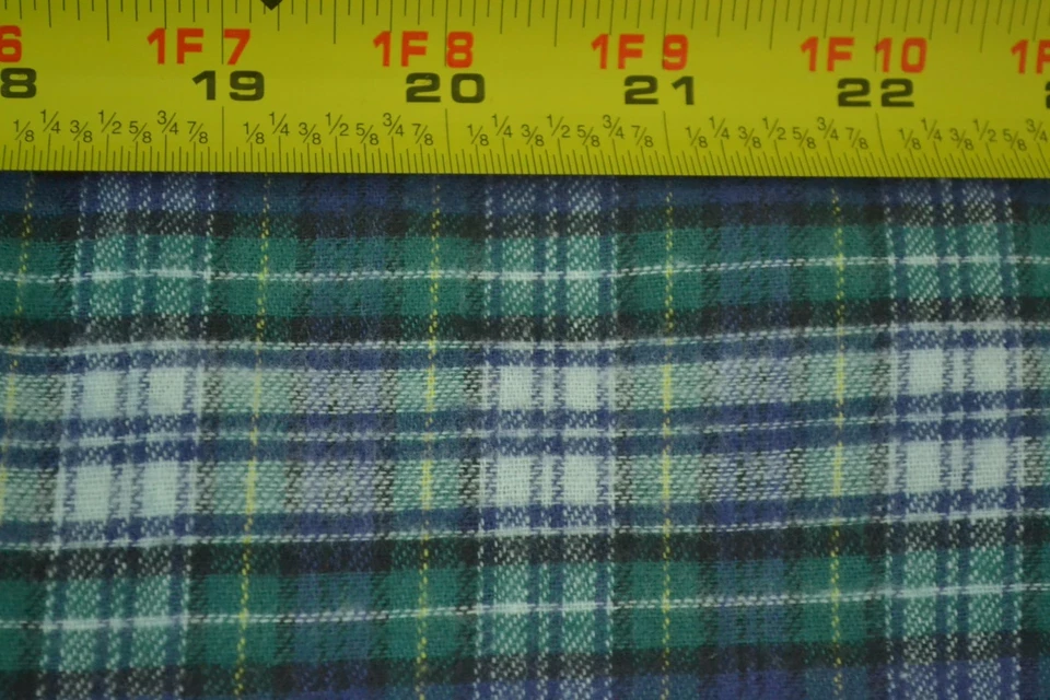 32" Long x 44" Wide, Lighter-Weight Purple & Green Plaid Flannel, M5502 - Image 4 of 4