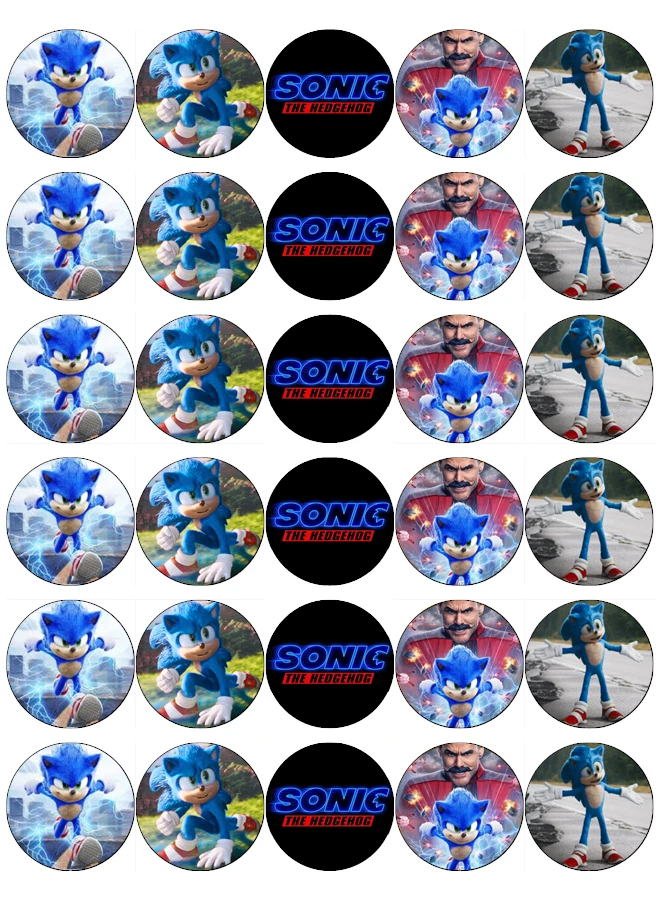 30 Sonic The Hedgehog 2020 Cupcake Toppers Essbare Backoblate Fairy Kuchen - Bild 1 von 1