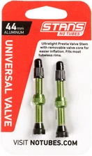 Stans NoTubes Alloy Valve Stems - 44mm Pair Green