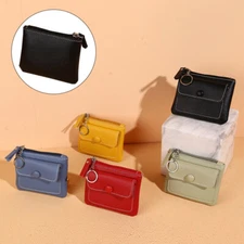 Women Mini Wallet Zip ID Credit Card Holder Coin Purse Small Leather Clutch Bag.