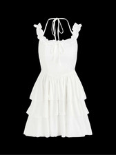 NWT Cider Layered Ruffle White Mini Dress XS