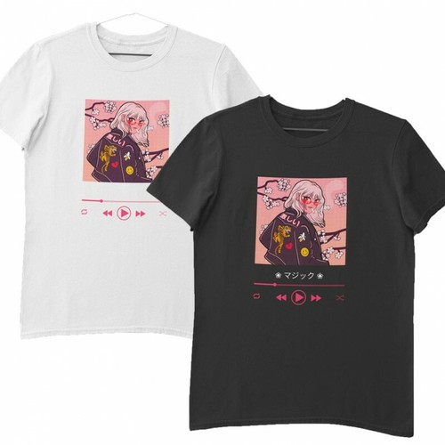 T-Shirt a tema anime aesthetic maglietta bianca o nera | eBay