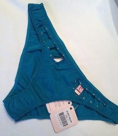 Vintage Agent Provocateur Liza Turquoise Blue Stretch Silk Brief Size Small BNWT