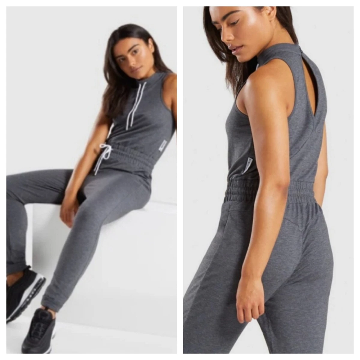 Gymshark Solace Jumpsuit Charcoal Marble Size Small Womens eBay