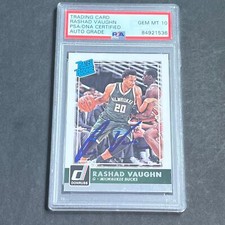 2015-16 Panini Donruss #20 Rashad Vaughn Signed Card AUTO 10 PSA Slabbed RC Buck