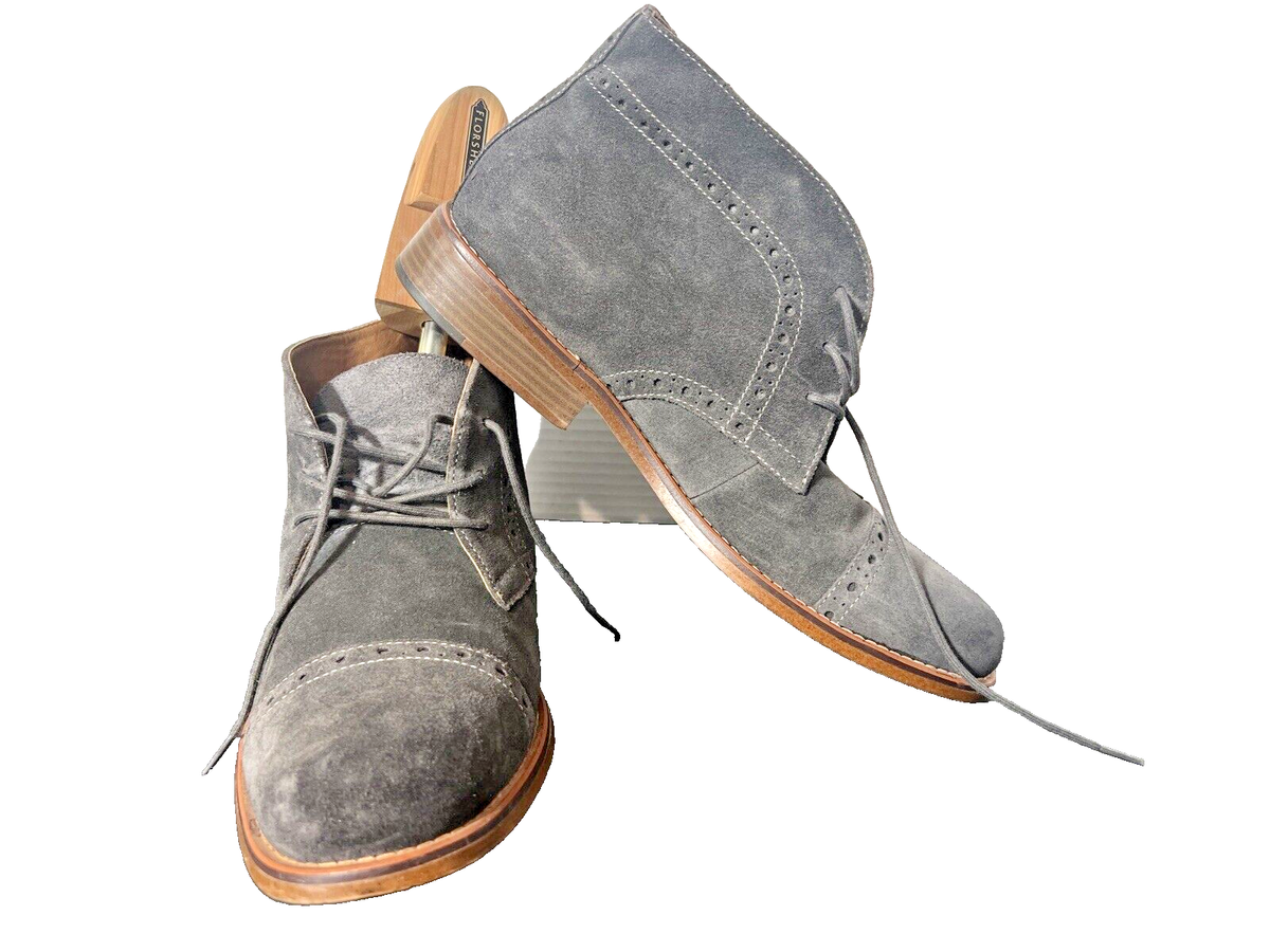 G. H. Bass & Co. Blue Suede Leather Chukka Boots Men\'s Footwear Shoes Sz 9 M G.H. Bass & Co. Brady Gray Suede Cap Toe Ankle Chukka Boots  main image 3