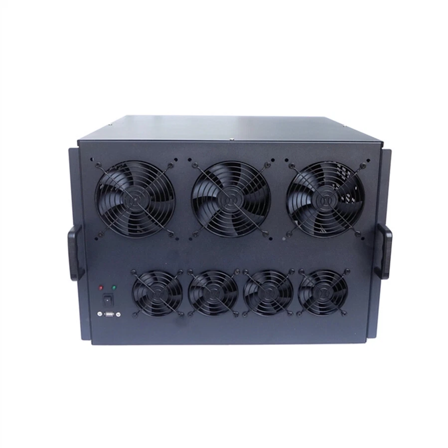 New 6 GPU Graphics Cards Computer Frame Case Rack Box with 10Pcs Fans USA Stock - Image 2 of 4