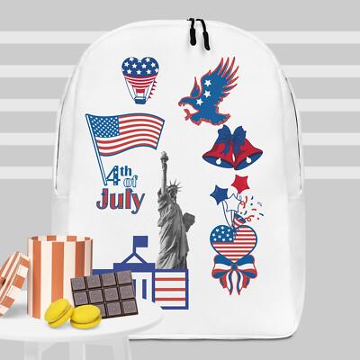 Minimalist Backpack, 4th July, Independence Day, American