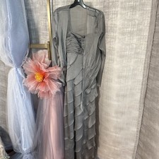Silver Grey mother of the bride dress with jacket sz L