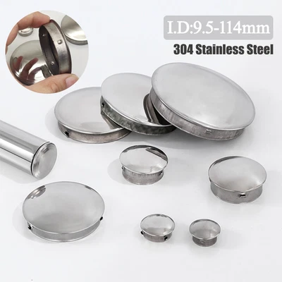 GOOBETTER 304 Stainless Steel Tube End Caps Weld-Free Plug End Cover Cap Multiple Use