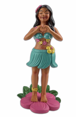Dashboard Hula Girl Heart 4'' Mini Doll Hawaii Aloha Islands Souvenir Hawaiian NB
