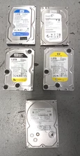 LOT OF 5 Mixed brand  1 TB 3.5 in SATA  Hard Drives