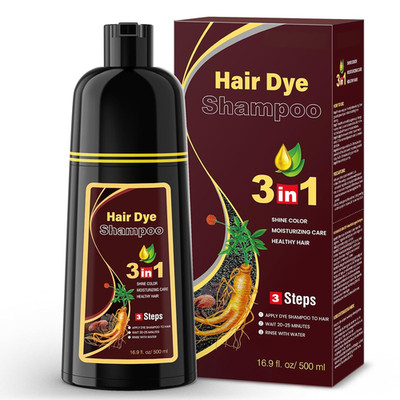 MEIDU Dark Brown Hair Color Shampoo for Gray Coverage, Instant 3-In-1 Hair Dye f