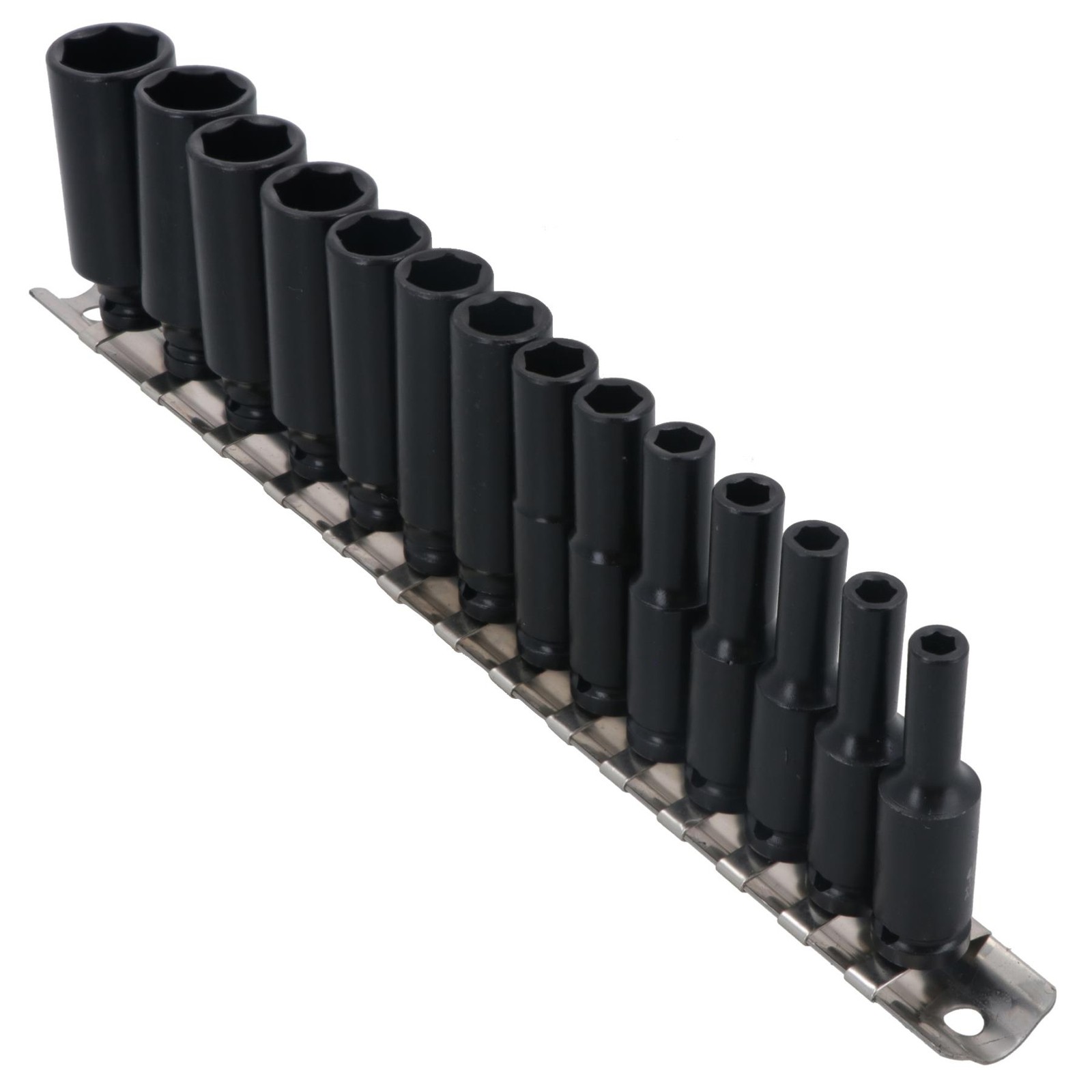 1/4"" Drive Deep Metric Impact Sockets 6 Sided 14pc 4mm - 15mm U S Pro Tools