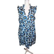 Sundance Azaela Floral Garden Tea Ruffle Dress Size Large