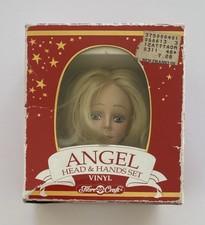 Angel Doll Head Hands Set Vinyl Fibre Craft 1991