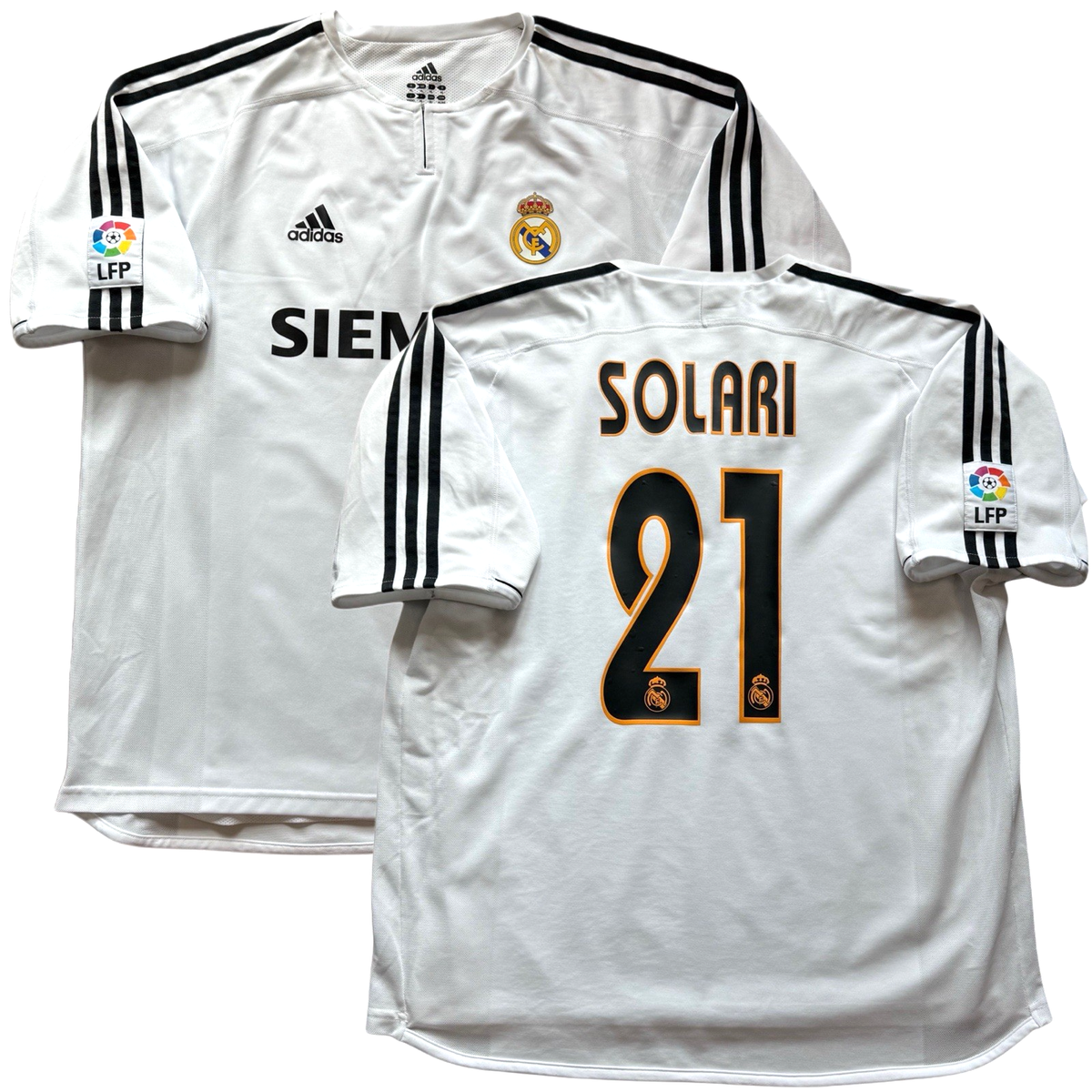 adidas レアル・マドリード 2003-04 サッカージャージ 白 Oサイズ 2003/04 Real Madrid Authentic Home Jersey #21 Solari XL Player