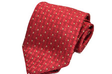 Brooks Brothers 346 Red Gold Geometric Pure Silk Tie Made in USA