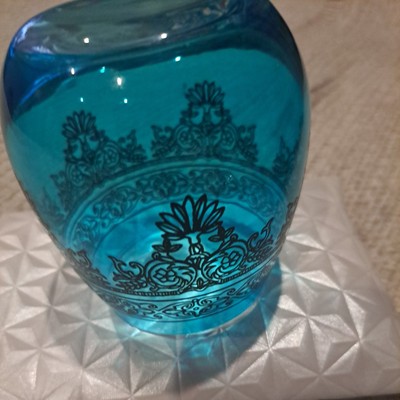 1) World Market Moroccan Stemless Wine Glass Copper /Teal/ Aqua. | eBay