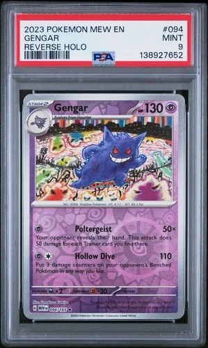 2023 POKEMON MEW EN-151 REVERSE HOLO #094 GENGAR PSA 9