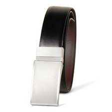 AMAZON ESSENTIALS MEN'S LEATHER REVERSIBLE PLAQUE DRESS BELT SIZE 34 - NEw