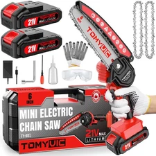 Electric 6 Inch Mini Small Cordless Battery Powered Handheld Chainsaw With Ch...