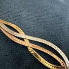 14k Yellow, White, & Rose Gold Necklace 16 Inches 3 Gram Herringbone — photo 7