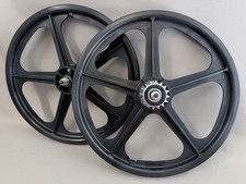 Skyway Tuff Ii Bmx Mag Wheels 20 Inch Wheelset 38 Black W 16t Freewheel.