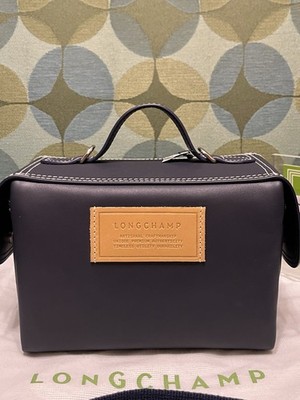 Longchamp Le Pliage Xtra Worker Leather Toolkit Train Case Navy
