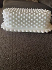 Vintage Fenton Hobnail Milk Glass Covered Butter Dish With Scalloped Edge