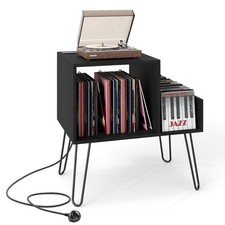 Image of Modern End Table Record Player Stand Turntable Stand-Black