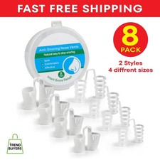 Nose Vents Sinus Relief Dilator Soft Silicone Nasal Cones 8 Pack Large - White