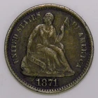 1871 Seated Liberty Half Dime VF k400