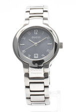 GUCCI 8900L Women's Watch Quartz Black Dial Date Stainless Steel Swiss Made