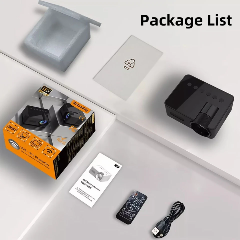 Portable Projector Mini Home Theater 1080P HD Multi-format Compatibility - Image 2 of 4